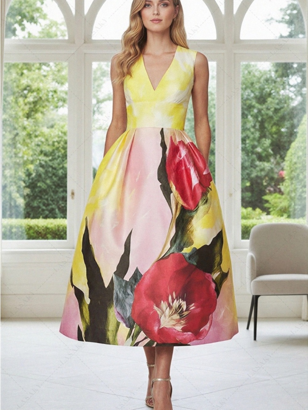 Lasaky Sleeveless Floral Design V Neck
MIDI Outfit size Medium